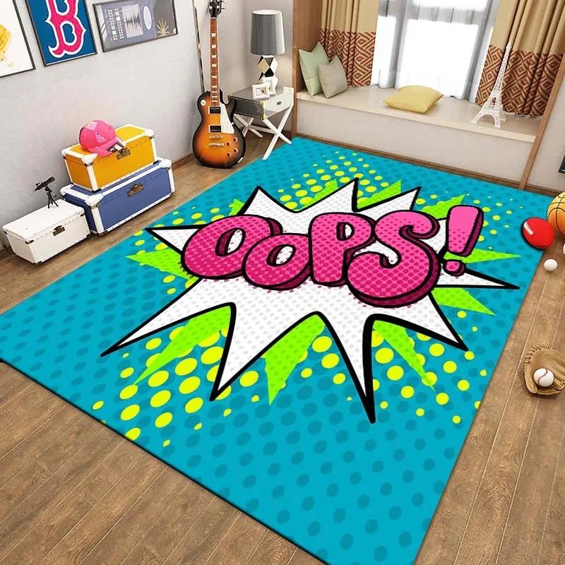 Cartoon Comic Rugs for Bedroom Children Play Mats Carpets Living Room Home Decoration Rugs Carpets for Living Room Home Carpet