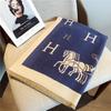 Classic Fashion Letter Thousand Birds Grid Imitation Cashmere Scarf Women's Winter Thickened Double Sided Air Conditioning Shawl Scarf Women's