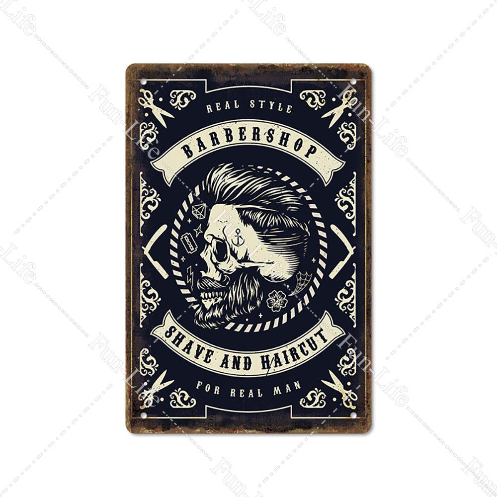 2024 New Barbershop Retro Plate Poster Vintage Home Decor Retro Metal Tin Signs Pub Car Garage Wall Art Home Decor 20x30cm