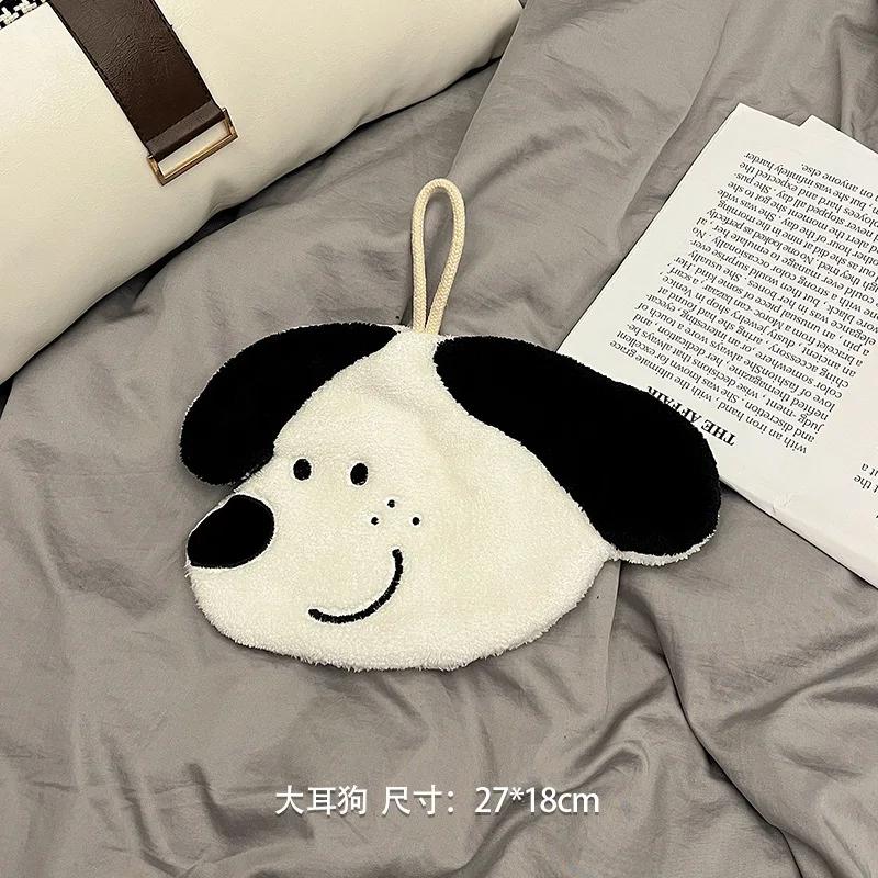 Cartoon Little Panda Hand Towel Children s Hanging Absorbent Towel Bathroom Hanging Polar Bear Shaped Children s Wiping Towels белый