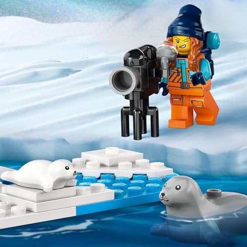 LEGO City Arctic Explorer Snowmobile Toy, a great gift for birthdays, Christmas, and other educational toys for boys and girls ages 5, 6, 7, and 8. Pe