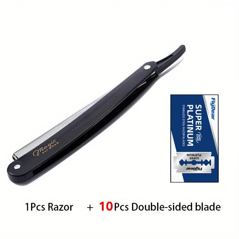 

Professional Manual Safety Razor for Men - 10 Blades for Smooth Shaves & Styling, Barber-Grade Precision