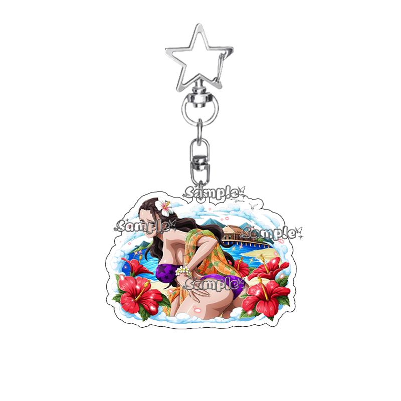 

Hot Anime Nico Robin Edward Newgate Charlotte Smoothie Cartoon Acrylic Model Double-sided Printing Keychain Keyring Pendant Gift about 5cm