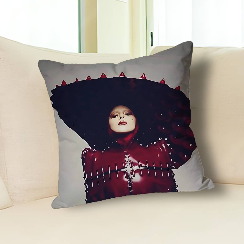 Sängerin L-Lady Gaga Mayhem Anime Berühmtheit Merchandise All-Match Bedruckter Kissenbezug Sofa Auto Büro Raum Dekoration Schutz
