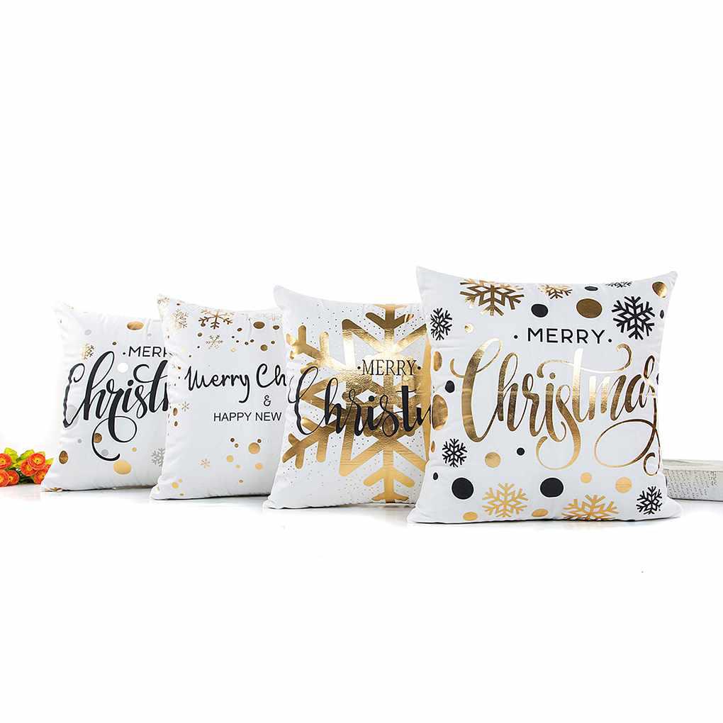 Christmas Letter Cover Pillow Case Sofa Car Square Home Office Soft Decor