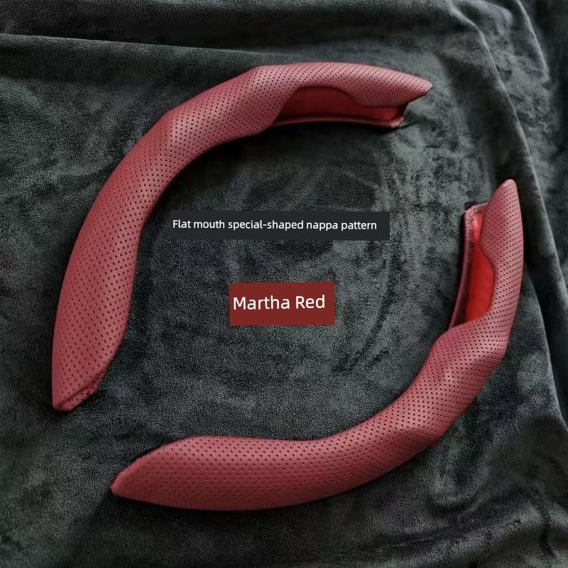 New Car Steering Wheel Cover, Four-Season Anti-Slip, High-End, Lightweight, Durable, Breathable, Nappa Leather, Suede Handlebar Cover