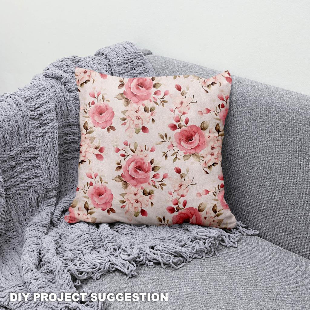Royal Samt Stoff Polyester Zum Nähen - Motiv Blumen - Rdx2426