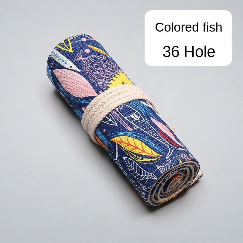 12/24/36/48/72 loch Sternenhimmel Leinwand Roll Up Stift Vorhang Bleistift Tasche Fall Make-Up Wrap Halter Lagerung Tasche Schreibwaren Veranstalter