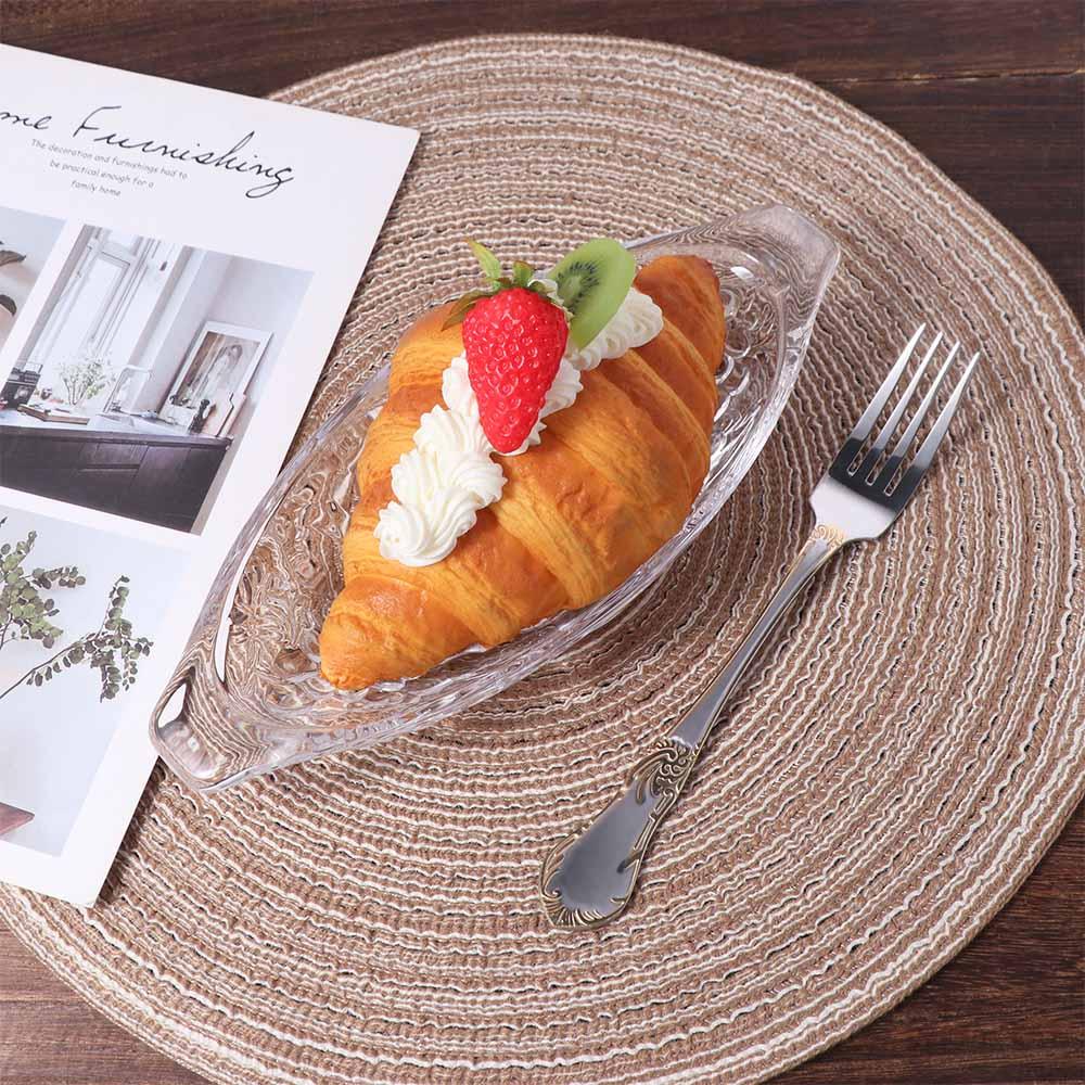 2pcs Transparent Boat Shaped Ice Cream Bowl Acrylic Salad Serving Bowl Snack Tray  Hotels