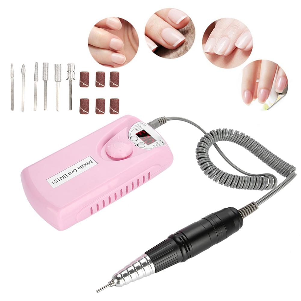 30000RPM Electric NPortable Rechargeable Polisher Art Nail Drill Bits Pedicure Files