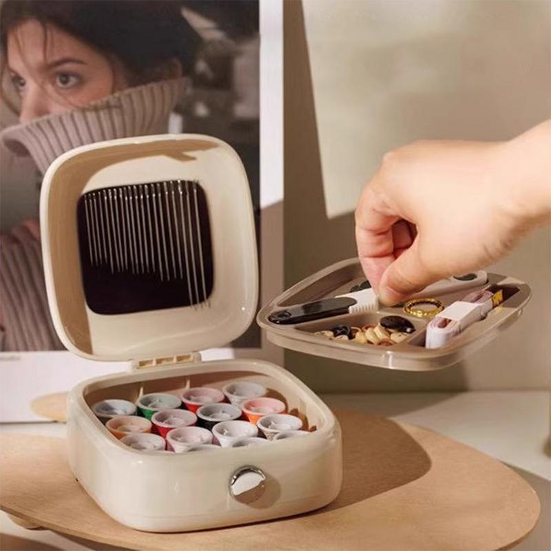 Nähwerkzeug-Set Tragbares Magnetisches Nähwerkzeug-Set Reise-Reparatur-Nähset Enthält Nadeln Fingerhüte Einfädler Kolben Bandmaß