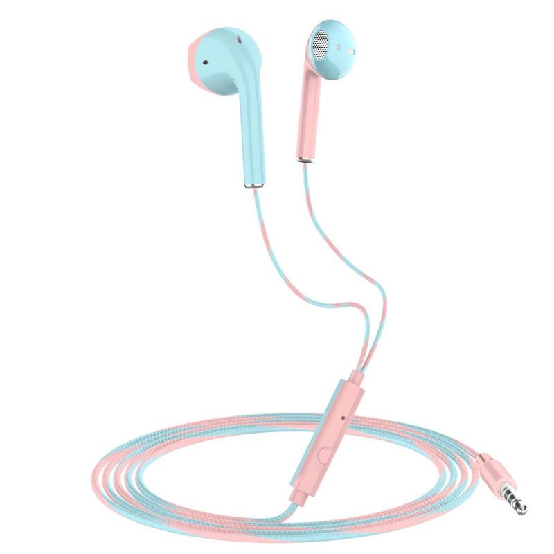 3,5mm AUX Kabelgebundene Ohrhörer Half-In-Ear Stereo-Kopfhörer mit Mikrofon Geräuschunterdrückung Headset für Mobiltelefon PC Laptop