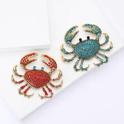 Mode Strass Krabben Broschen Personalisierte Kreative Tier Anstecknadel Für Damen Kleidung Mantel Accessoires Geschenke