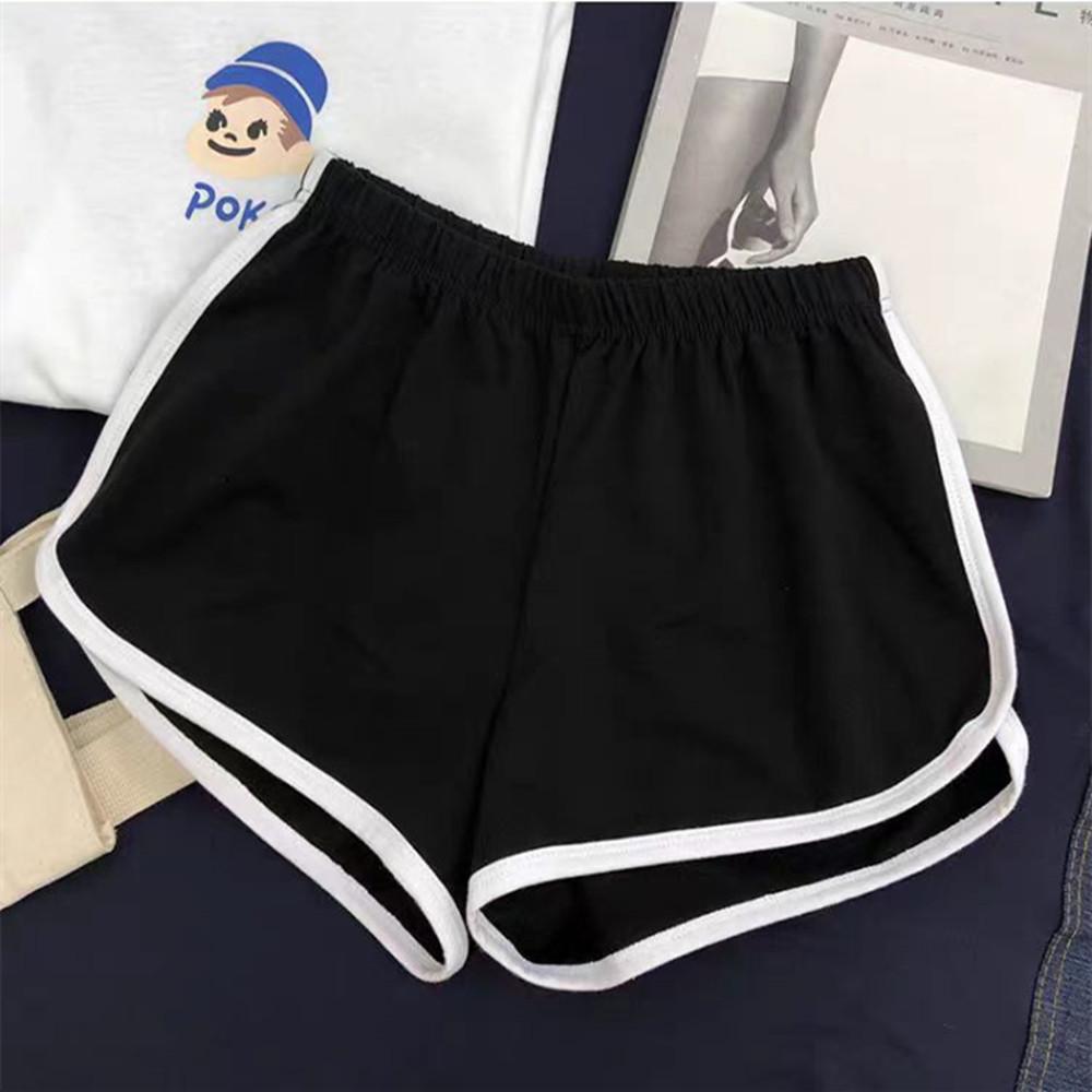 Women's High Waist Athletic Shorts Contrast Stripe Loose Fit Hot Pants Summer Yoga Running Casual Loungewear Sweat Shorts