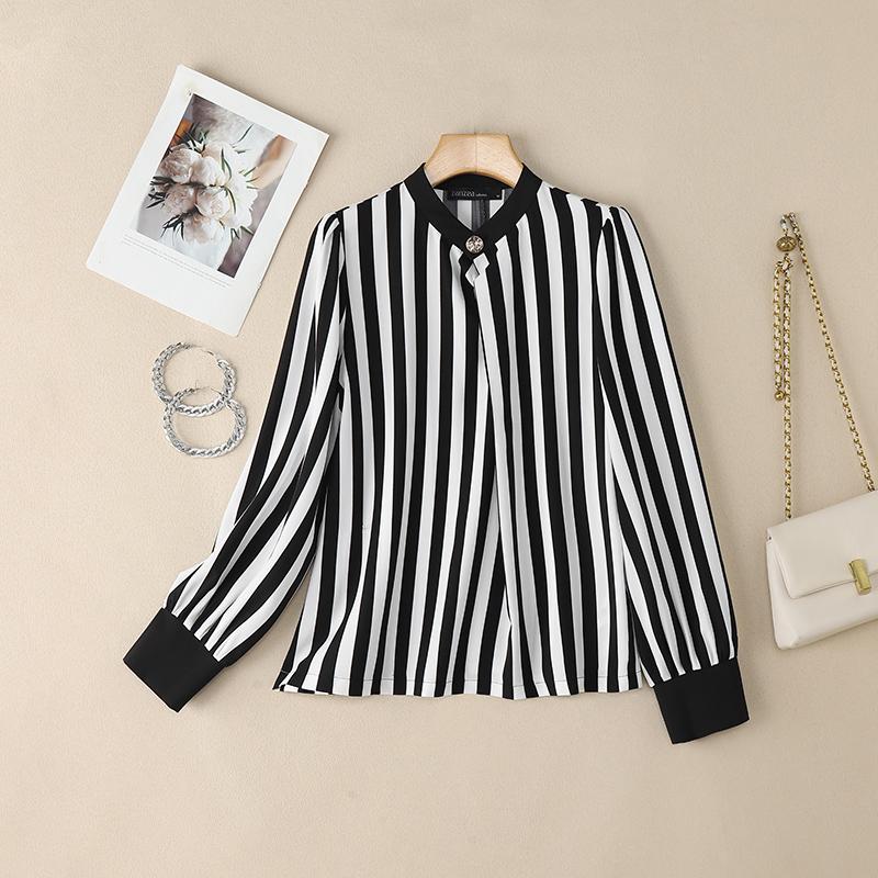 

ZANZEA Женская повседневная блузка в полоску с круглым вырезом и длинным рукавом 5XL