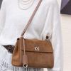 2026 Autumn Winter Women's Suede Top Grain Leather Crossbody Handbag Luxury Designer Shoulder Bag Vintage Messenger Bag