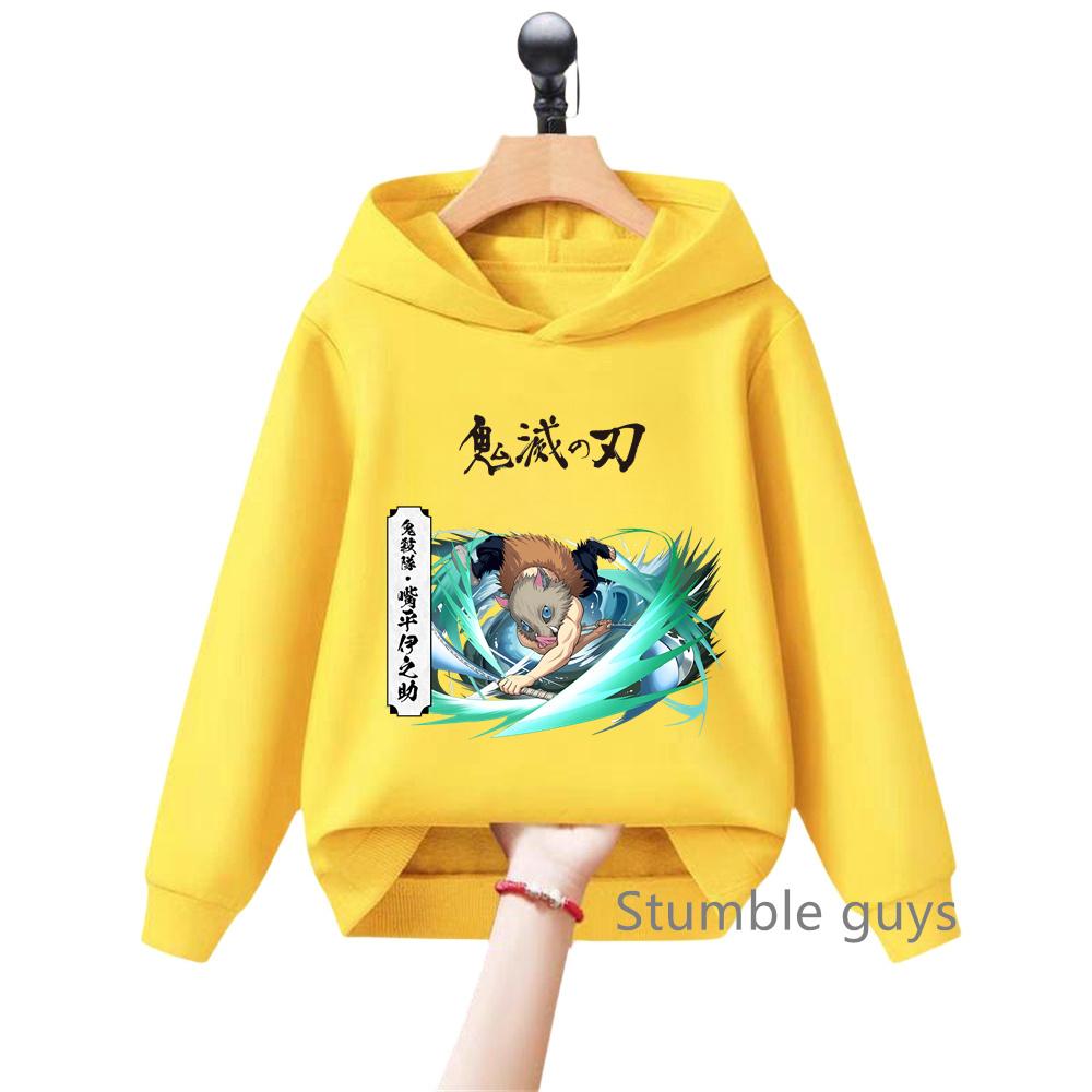 Cute Anime Demon Slayer Kids Hoodie Sweatshirt for Boys Girls Cartoon Long Sleeve Casual Daily Wear