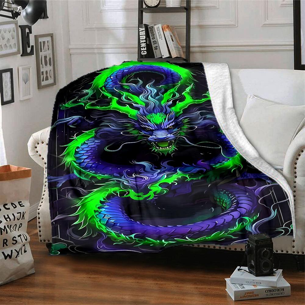 1PC Dragon Artwork Blanket, Throw For Sofa, Bed, Travel, Printing Blanket With Soft And Warm Fabric yy250918135