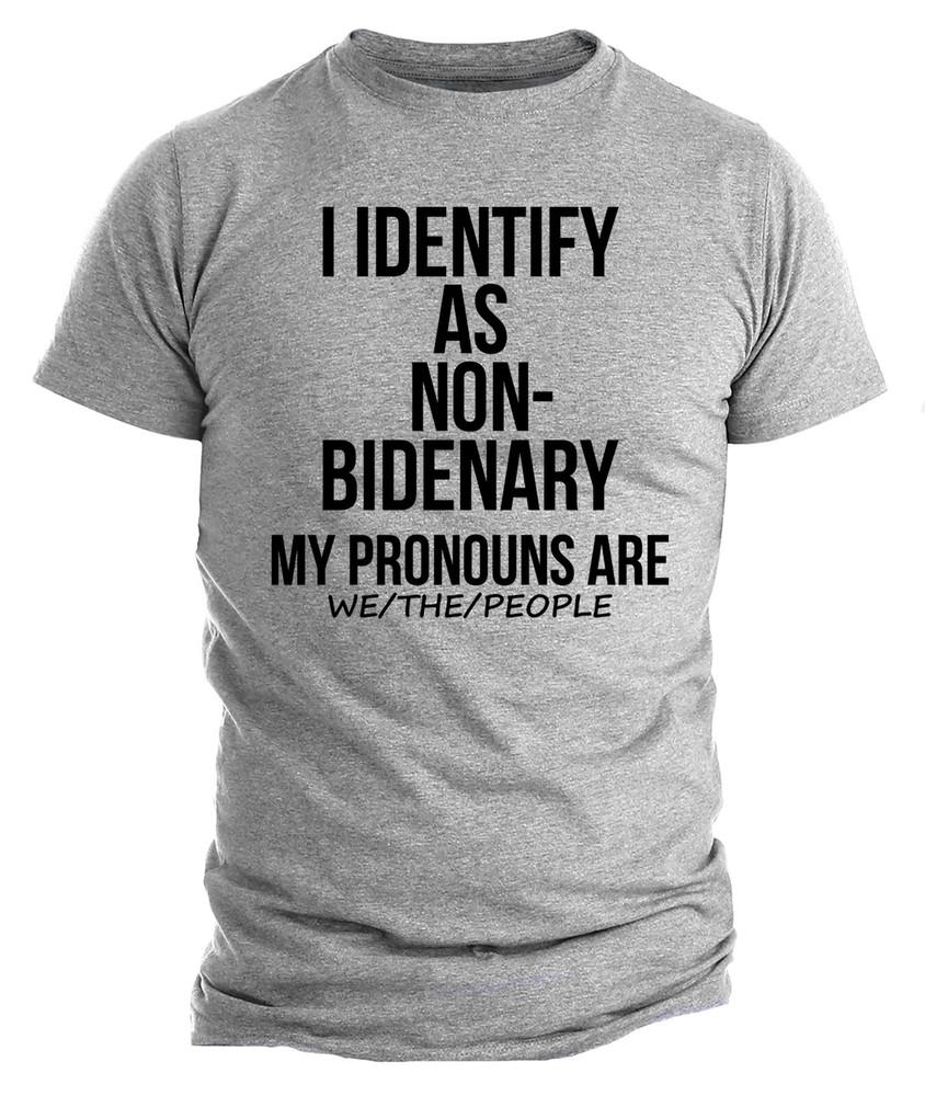 I Identify As Non Bidenary Joe Biden Funny Political Shirt Trump 2024 USA Flag