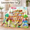 Animal Crossing Custom Name Flannel Throw Blanket Soft Warm for Sofa Bed Indoor Home Use