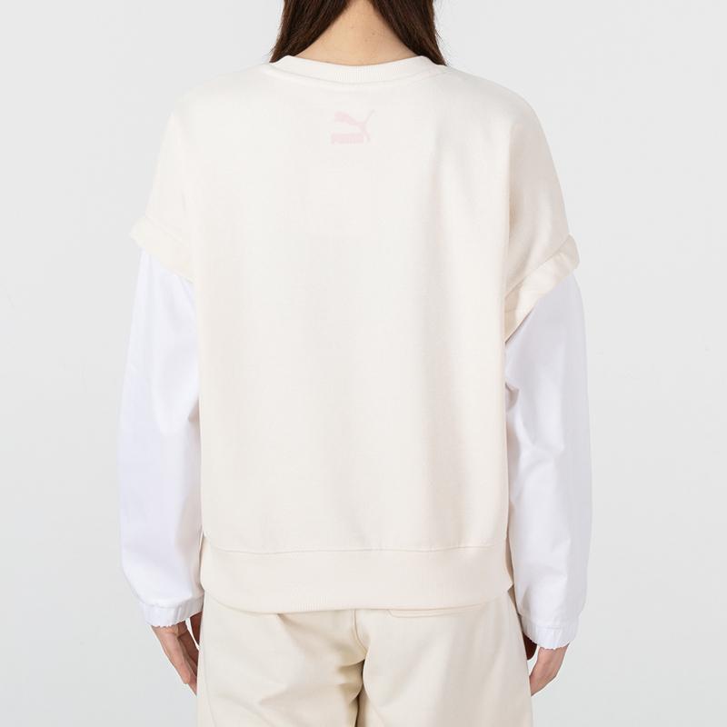 Puma Sweatshirts Women's Ecru Crew Neck Moderate 536092-99