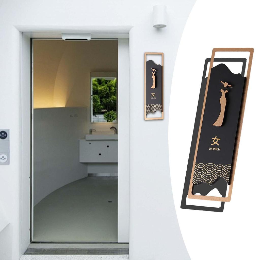 Bathroom Sign 3D Restroom Signage Toilet for Door or Wall Decor