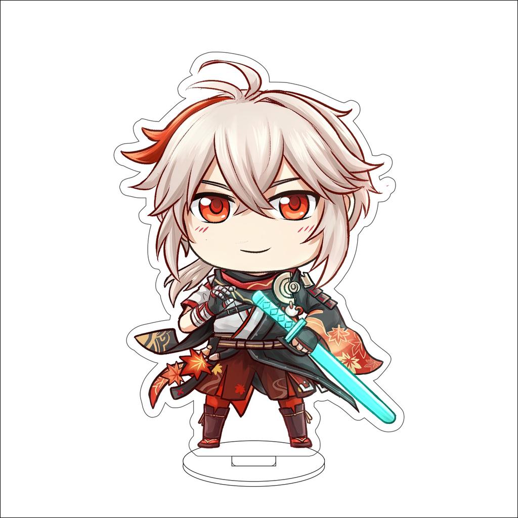 10CM Anime Genshin Impact Figure Stand Model Kaedehara Kazuha Cute Desk Decor Standing Sign Gifts