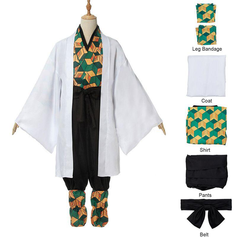 Demon Kimetsu Slayer No Yaiba Sabito Cosplay Costume Kimono Cloak Fullset Outfit