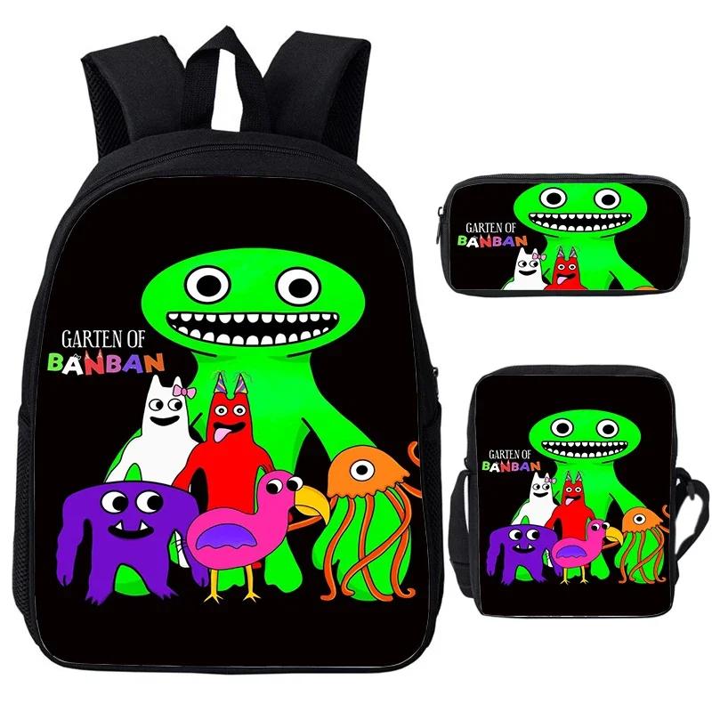3Pcs/set Garten Of BanBan Backpack Anime Game School Bags Boys Girls Bookbag Cartoon Large Capacity Children Schoolbag Mochila
