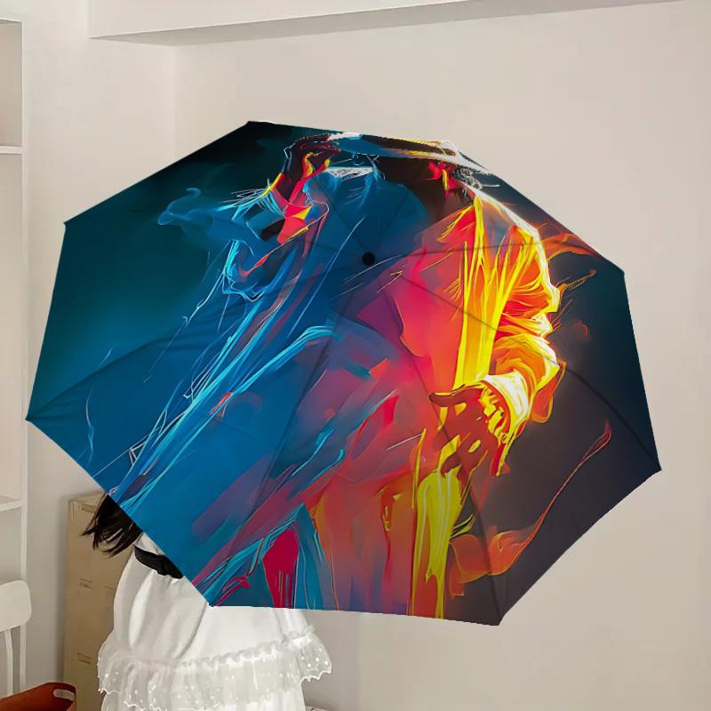 1pc Michael Jackson Automatic Folding Umbrella, Portable Collapsible Design, Casual Outdoor Accessory L1202019