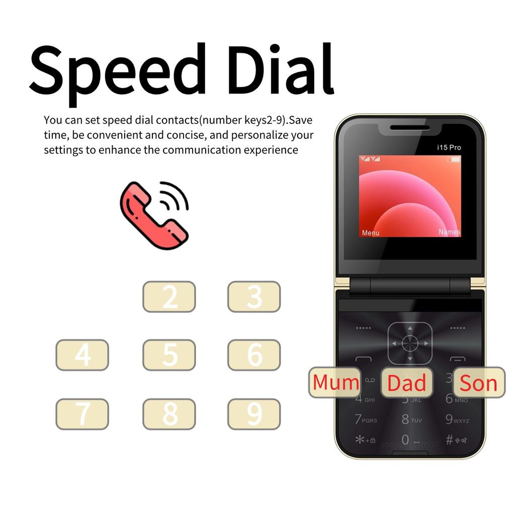 2.4" Foldable Mobile Phone Auto FM Radio Call Record Speed Dial Magic Voice Dual SIM GSM Unlocked Foldable Cellphones Backup Phone
