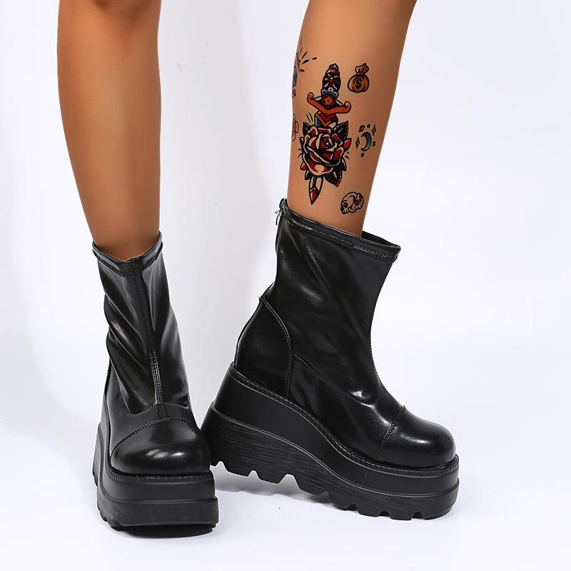 Brand New Ladies INS Chunky Heels Platform Boots Women  Autumn Winter Woman Shoes Fashion Female Motorcycles Boots