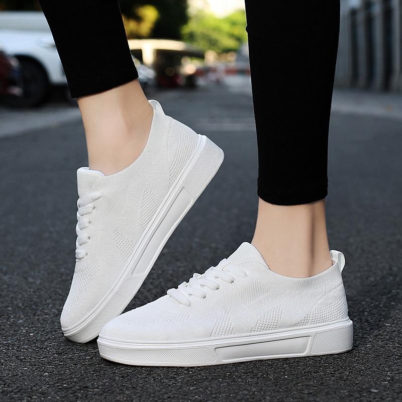 Plus Size Mesh Women Shoes Solid Color Flat Platform Sneakers Fashion Fitness Ladies Shoes Outdoor Neutral Running Sneaker 2024