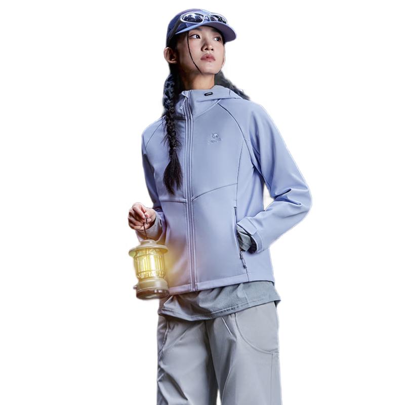 Camel Hooded Outdoor Softshell Jacket for Men and Women XL