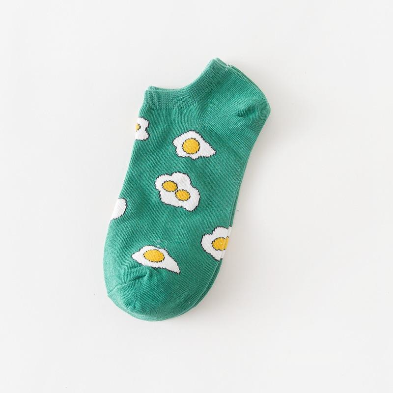 Lady Fashion Wind Pineapple Bird Poached Egg Cow Cartoon Colorful Cotton Sock Girls Ankle Socks