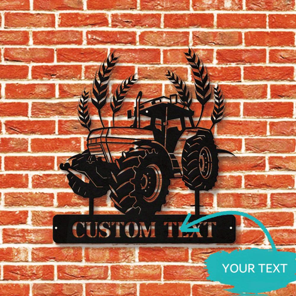 Vintage Tractor Metal Wall Art, Farmhouse Decor, Rustic Man Cave Gift, Personalized Name Sign, Custom American Style
