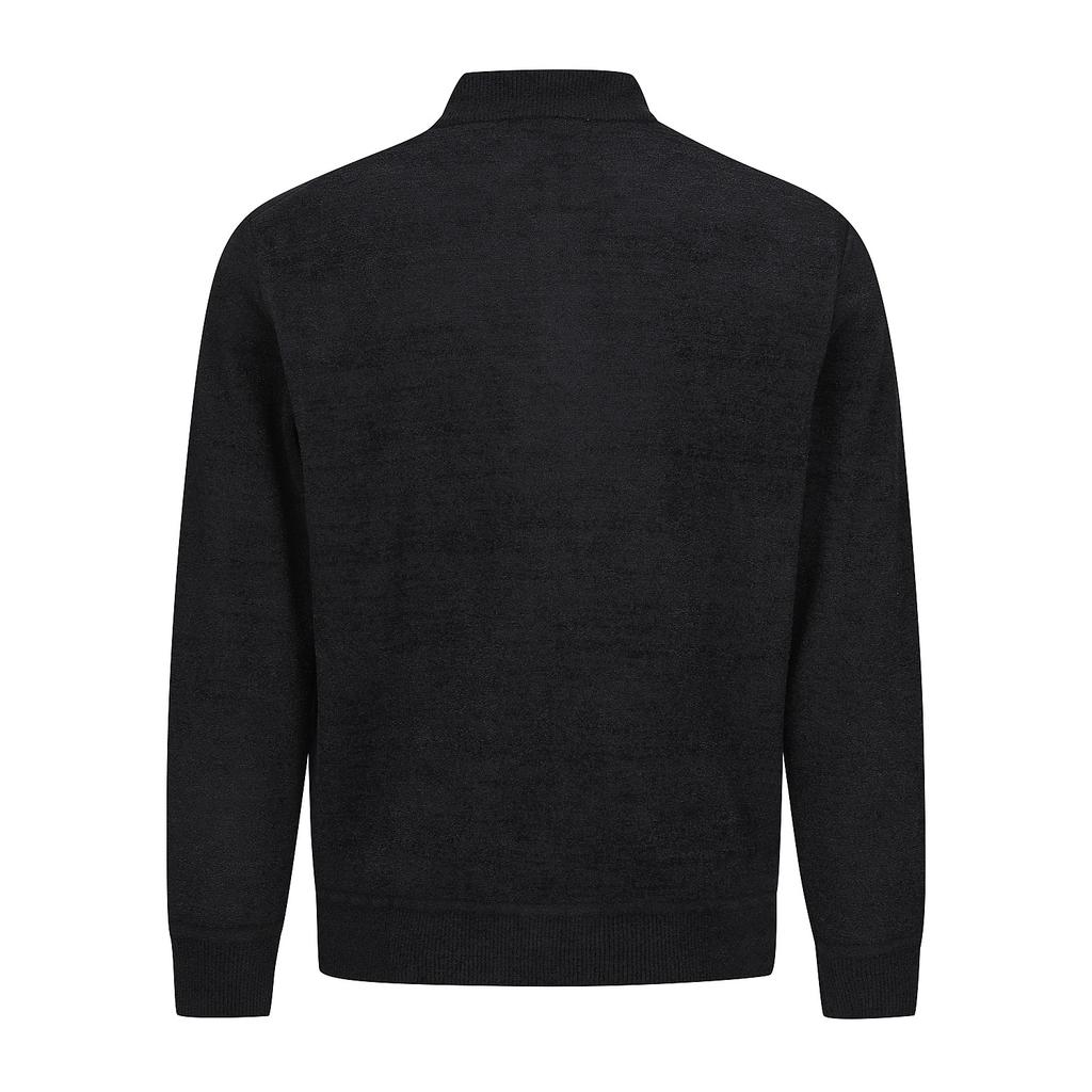 FERRAROMILANO Fleece-Bonded Boucle Half-Zip Knit Charcoal (Amsftse40138)