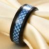 High Quality Titanium Stainless Steel Blue Carbon Fiber Ring for Men Women Fashion Wedding Party Charm  Gift