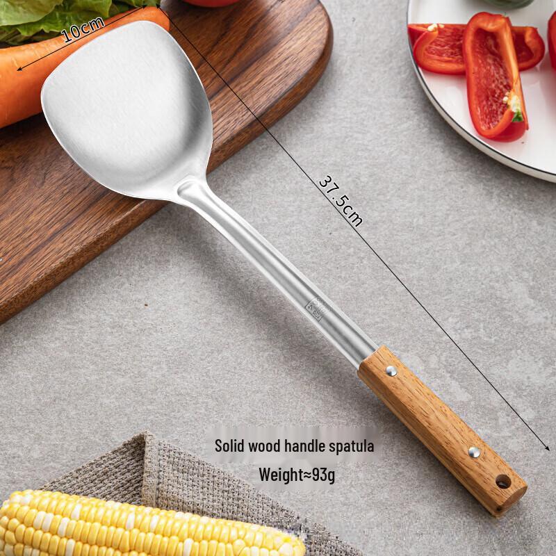 ZISIZ 304 Stainless Steel Wooden Handle Soup Ladle Set (3 Pieces)