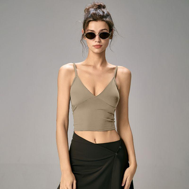 Mitaogirl Kendall Strap Sports Intimates Women's Silm Thin Yoga Wear V Neck Bra Beauty Back Fitness Vest