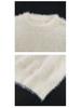 Men's Trendy Soft & Fluffy Knit Sweater - Solid Color, Lazy Style, Thickened for Autumn/Winter