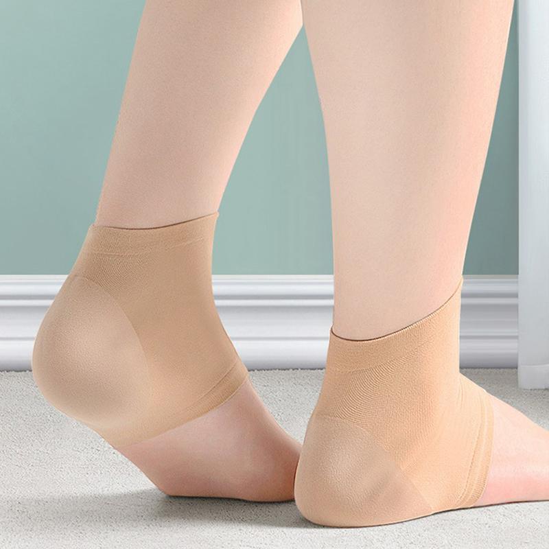 Fersen Socken Silikon Anti-Riss Schuhpolster Unisex Schmerzlinderung Fußpflege Socke