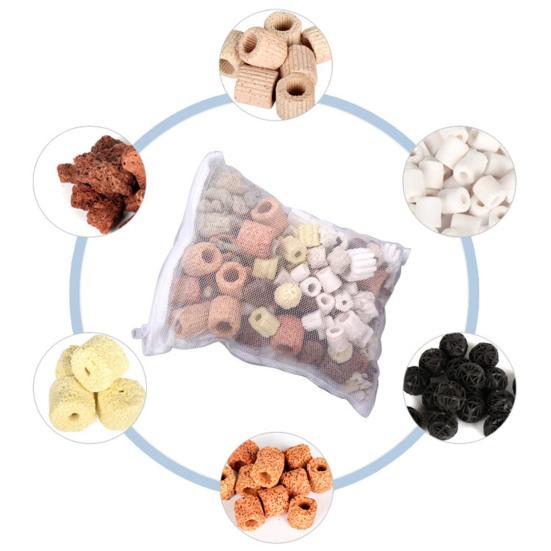 2Pcs Aquarium Filter Media Taschen Fisch Tank Filter Mesh Tasche mit Zipper für