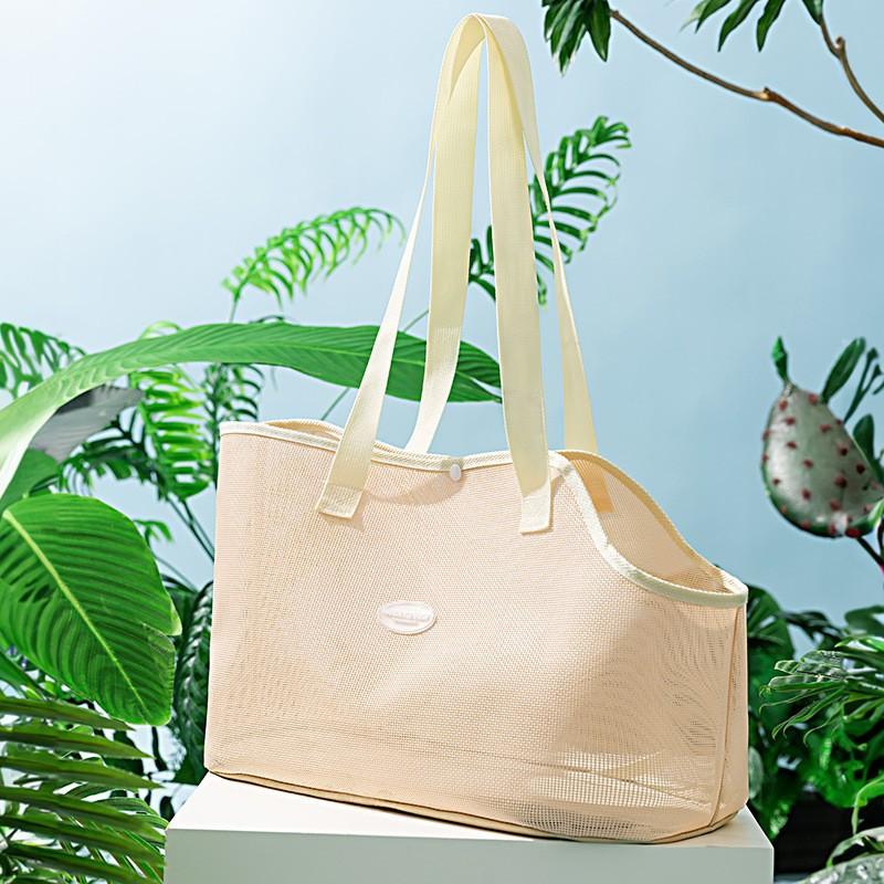 Summer Cooling Ice Bean Pet Handbag Breathable Exposed Head Lightweight Shoulder Bag for Small Dogs Cats Outdoor Travel