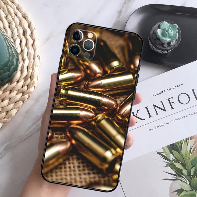 Coque de téléphone Collage de Balles d'Armes Militaires Pour iPhone 16 15 14 13 12 11 Pro Max 12 13 Mini 7 8 16 Plus X XR XS Max Housse