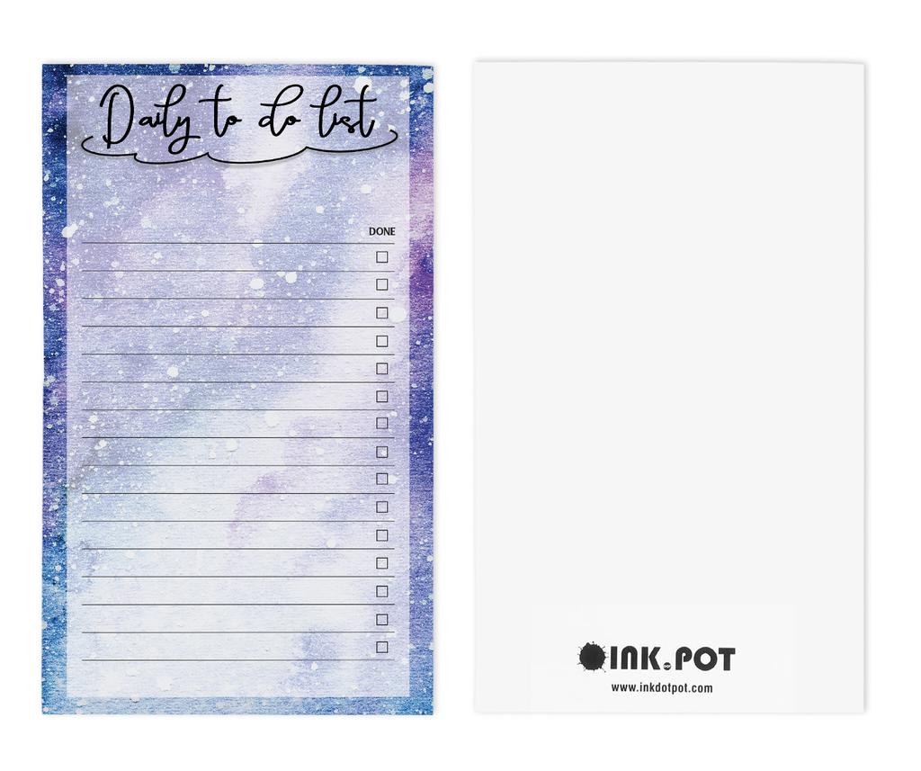 Inkdotpot Daily Planner List Pad Notepads Memo Pad, Undated To-Do List Tear Off Pad - 4.5 X 7.5 Inches (50 Sheets) Organizer