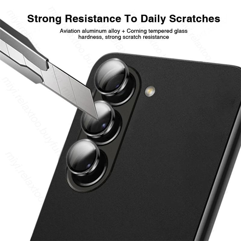 9D Curved Tempered Glass Matel Bumper Lens Cover For Samsung Galaxy Z Fold5 5G Fold 4 Camera Protective Glass Case
