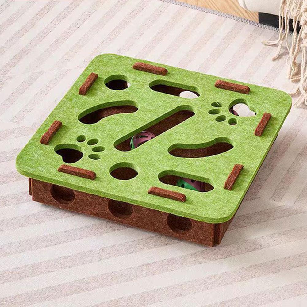 Felt Cat Puzzle Toy Interactive Felt Puzzle Box For Indoor Cats For Indoor/Outdoor Play