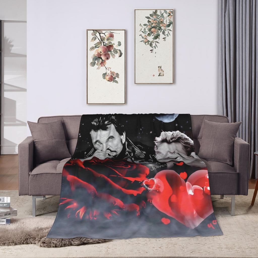 Rock Star Johnny Hallyday Blanket Quality Warm  Bedding Throws Winter Decorative Couch Chair Pattern Bedspread