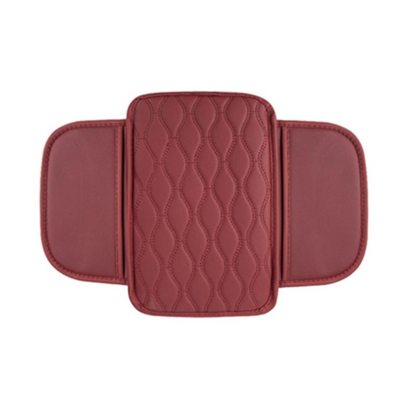 Center Console Leather Armrest Cushion Pad with 2 Storage Bags Replacement Armrest Protection Cover Quick Installation